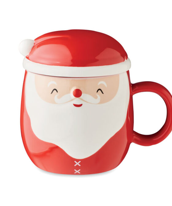 SANTA Mikulás bögre fedővel 370 ml