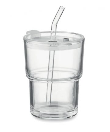 SIP Üveg pohár szívószállal 400 ml