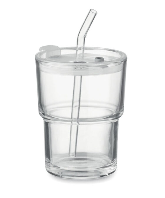 SIP Üveg pohár szívószállal 400 ml