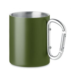 TRUMBA Duplafalú fém bögre 300 ml - Sötétzöld