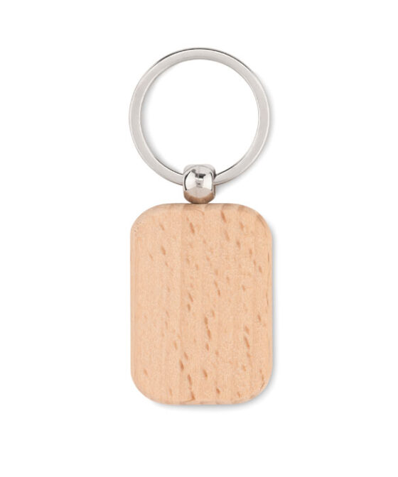 POTY WOOD Téglalap fa kulcstartó