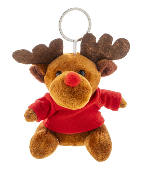 Plüss karácsonyi rénszarvas kulcstartó
